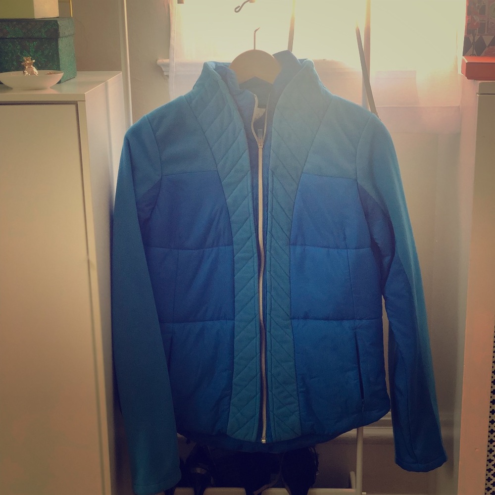 Lululemon Blue Quilted Fleece Lined Jacket